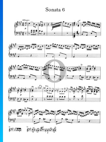 Sonata n.º 6, Wq 48: 1. Allegro Partitura