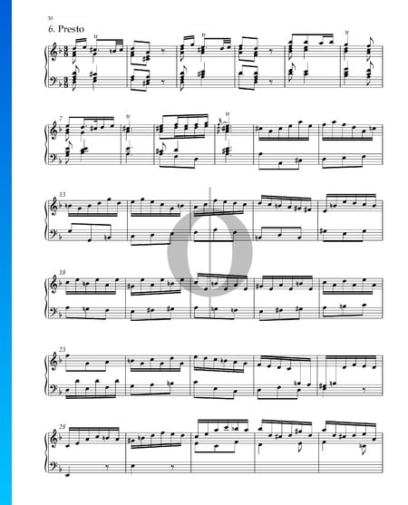 Suite No. 3 D Minor, HWV 428: 11. Presto Sheet Music