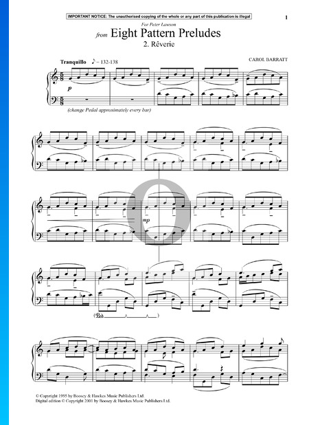 Eight Pattern Preludes: 2. Reverie Sheet Music