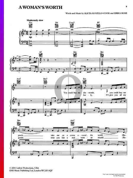 A Woman's Worth Musik-Noten