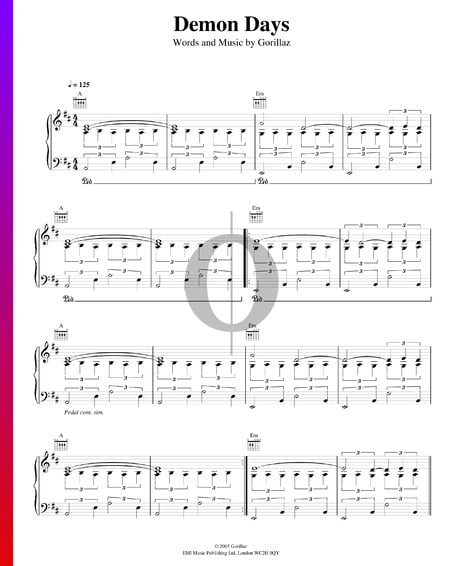 Demon Days Sheet Music