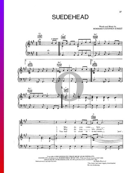 Suedehead Sheet Music