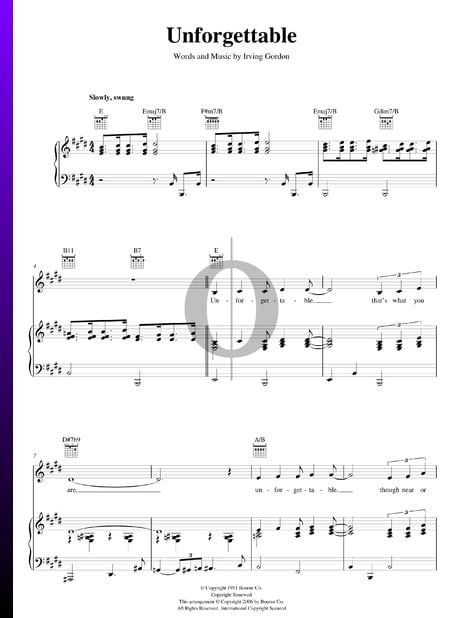 Unforgettable Musik-Noten