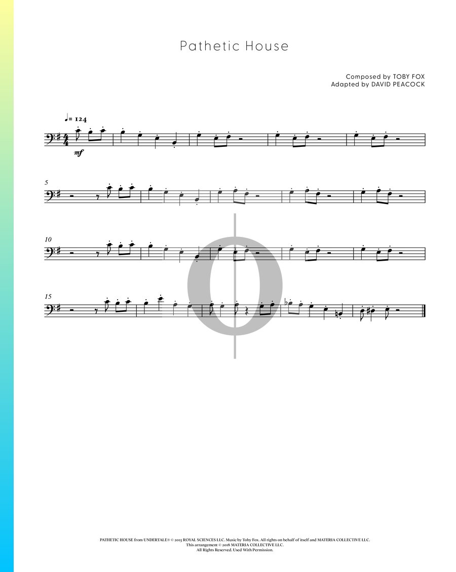 Pathetic House (Toby Fox) Piano Sheet Music OKTAV