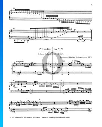 Präludium C-Dur, KV284a (Capriccio KV 395 / 300g) Musik-Noten