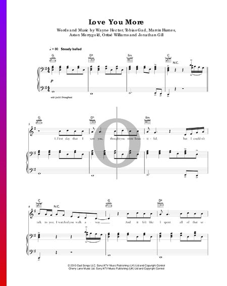 Love You More Musik-Noten