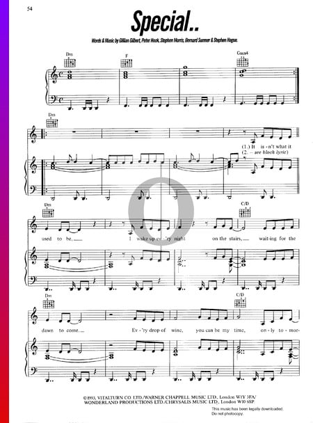 Special Sheet Music