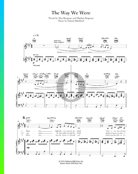The Way We Were Sheet Music