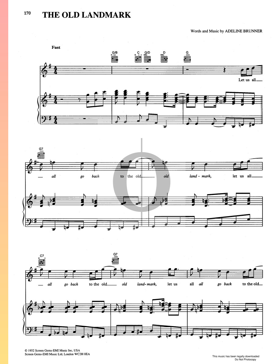 The Old Landmark (Aretha Franklin) Piano Sheet Music OKTAV