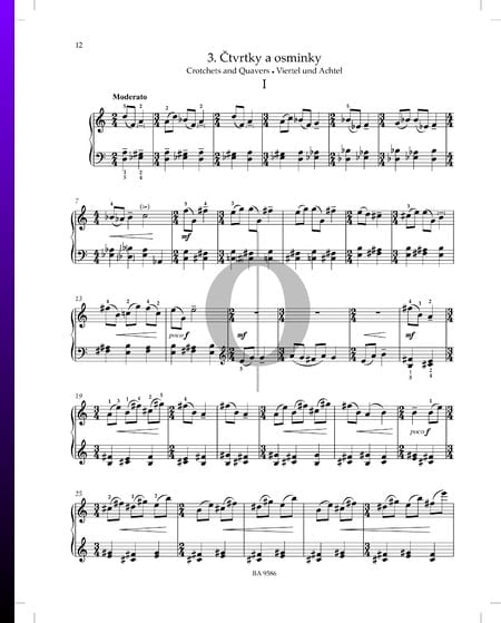 Čtvrtky a osminky (Viertel und Achtel) Musik-Noten