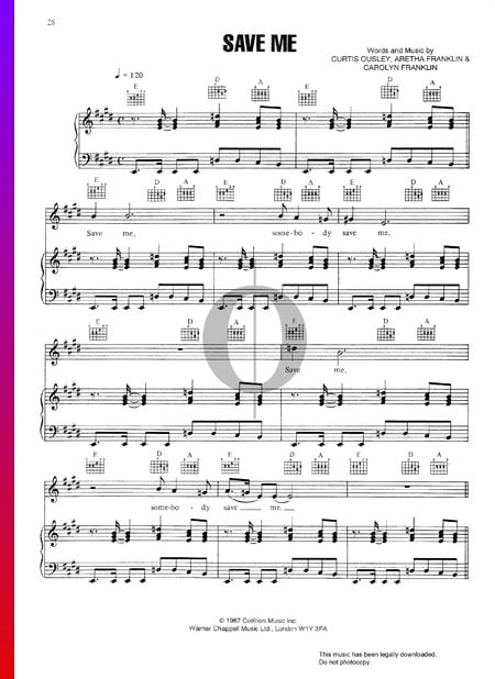 Save Me Musik-Noten
