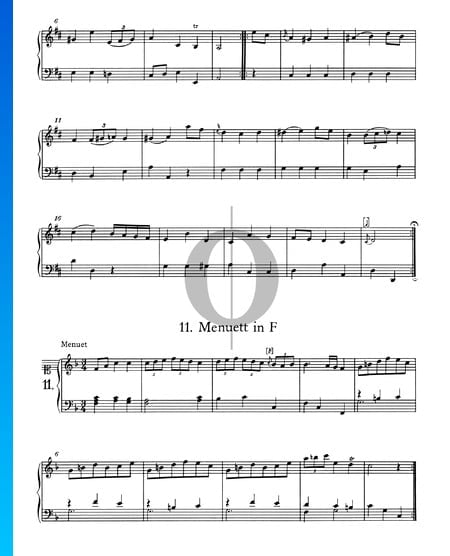 Menuett in F-Dur, Nr. 11 Musik-Noten
