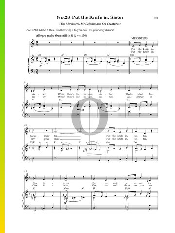 Put The Knife In, Sister Sheet Music
