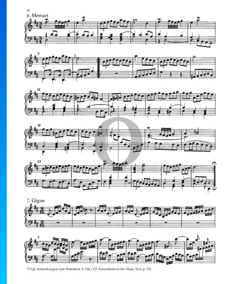 Partita 4, BWV 828: 7. Gigue Musik-Noten