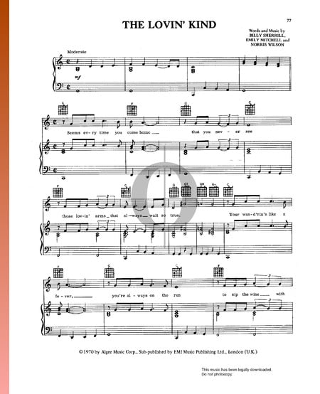 The Lovin' Kind Sheet Music