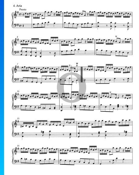 Suite G-Dur, HWV 441: 4. Aria Musik-Noten