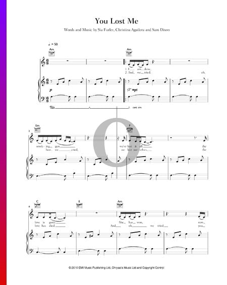 You Lost Me Sheet Music