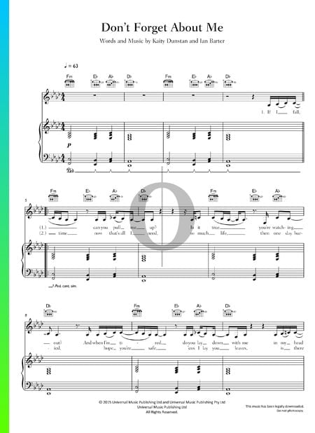 Don't Forget About Me Musik-Noten