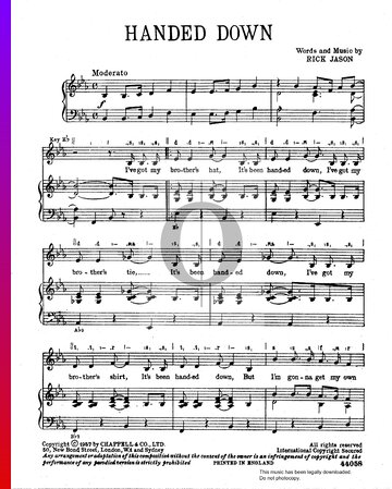 Handed Down Sheet Music