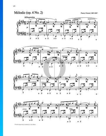 Mélodie, Op. 4 No. 2 Partitura