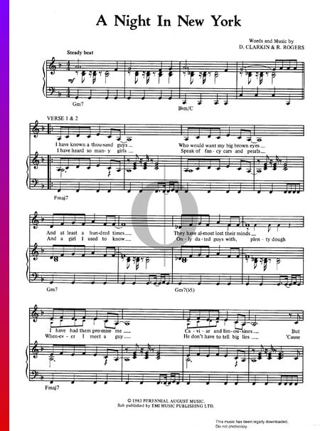 A Night In New York Musik-Noten
