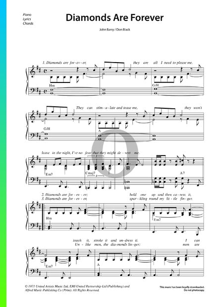Diamonds Are Forever Sheet Music