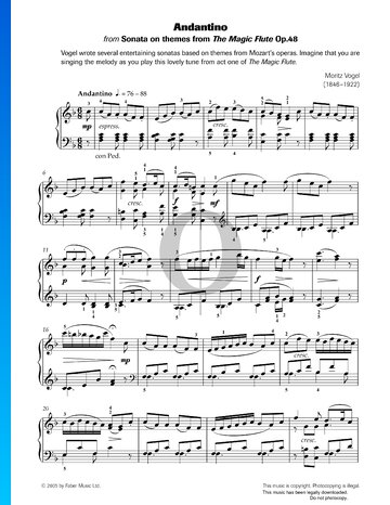 Sonata on Themes from The Magic Flute Op. 48: Andantino bladmuziek