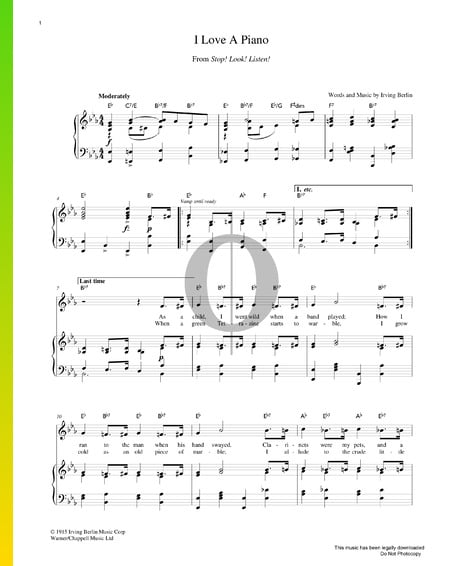 I Love A Piano Musik-Noten