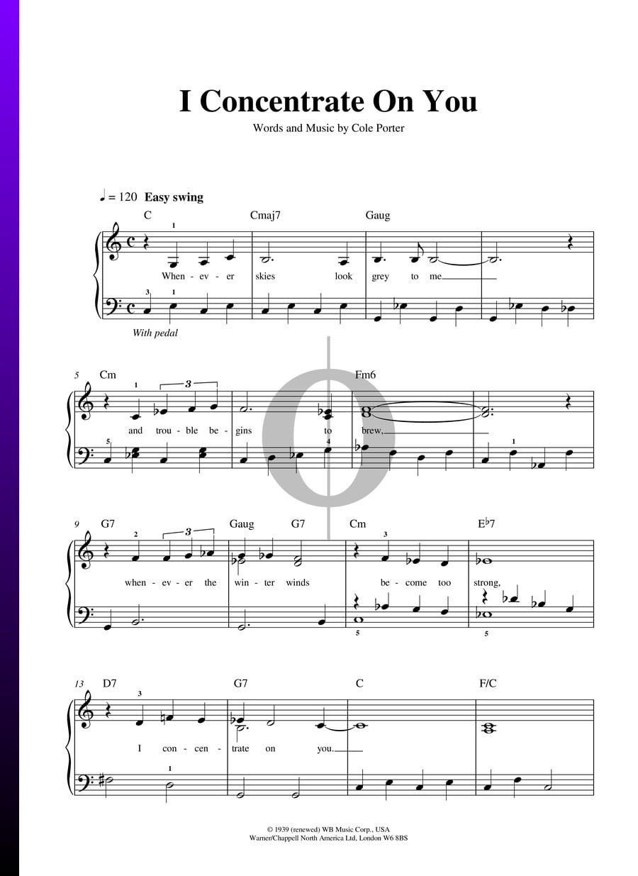 I Concentrate On You (Cole Porter) Piano Sheet Music - OKTAV