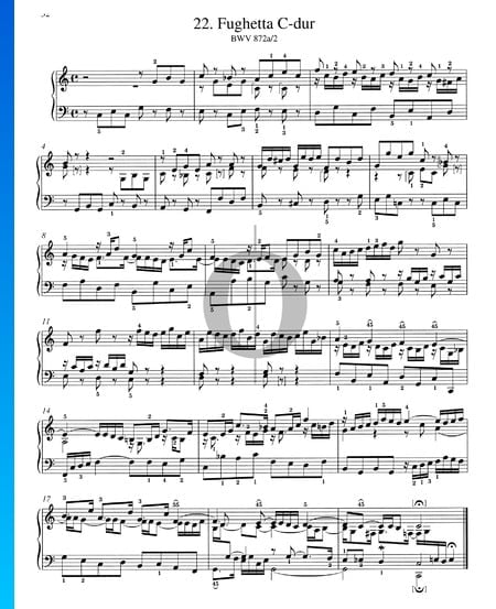 Fughetta C-Dur, BWV 872a/2 Musik-Noten