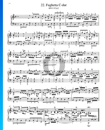 Fughetta C Major, BWV 872a/2 Spartito