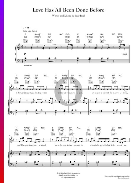 Love Has All Been Done Before Sheet Music