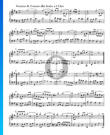 Variaciones Goldberg, BWV 988: Variación 18. Canone alla Sexta. a 1 clave Partitura