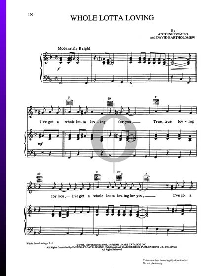 Whole Lotta Loving Sheet Music