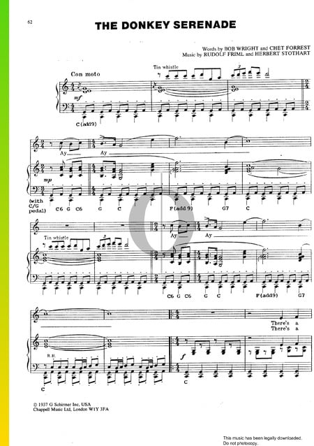 The Donkey Serenade Sheet Music