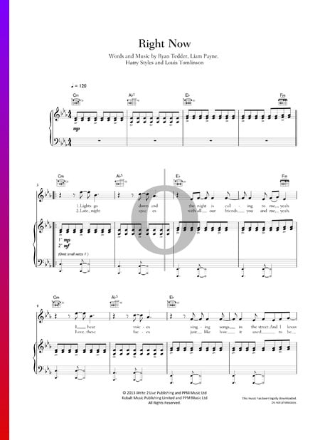 Right Now Partitura