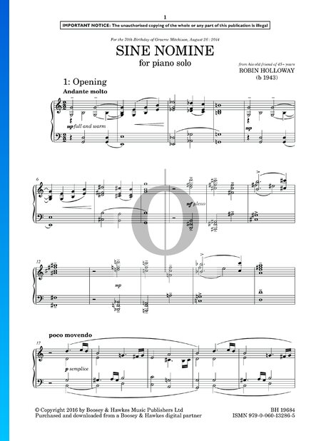 Sine Nomine Sheet Music