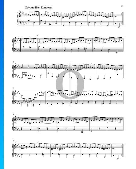 Suite in c-Moll, BWV 1011: 6. Gavotte II en Rondeau Musik-Noten