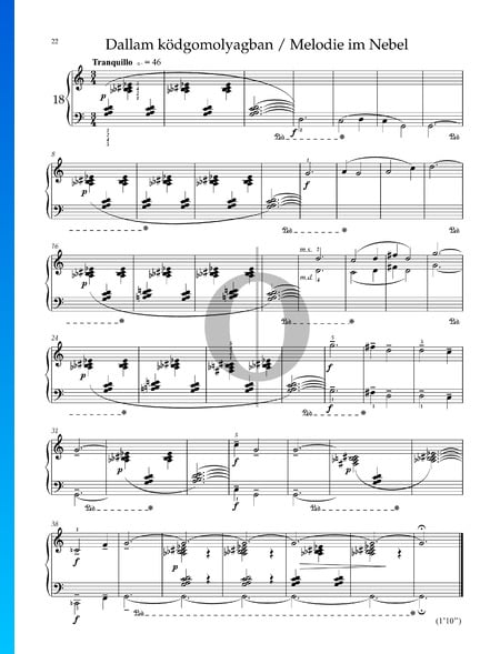 Mikrokosmos, Sz. 107 Vol. 4: No. 107 Melody en the Mist Partition