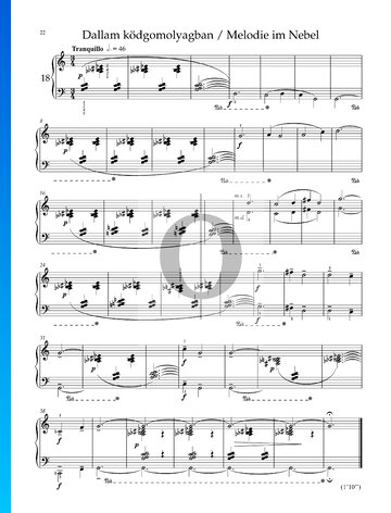 Mikrokosmos, Sz. 107 Vol. 4: Nr. 107 Melodie im Nebelgrau Musik-Noten