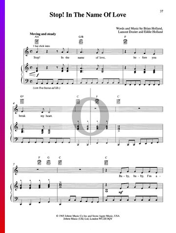 Stop In The Name Of Love Sheet Music