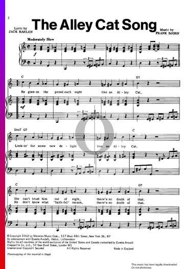 The Alley Cat Song Partitura