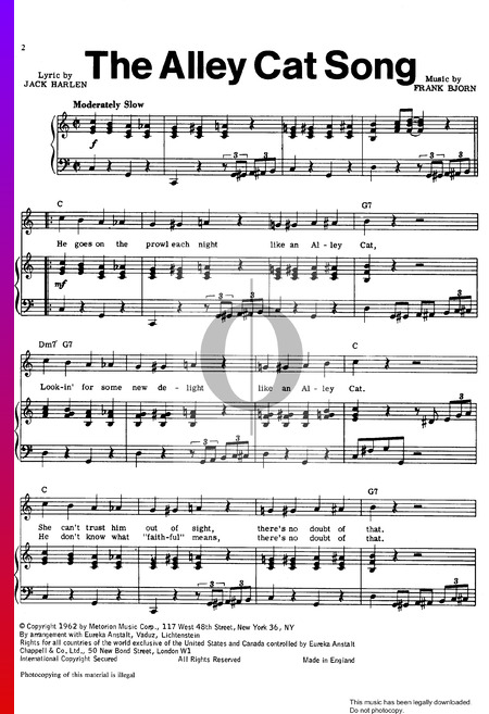 The Alley Cat Song Musik-Noten