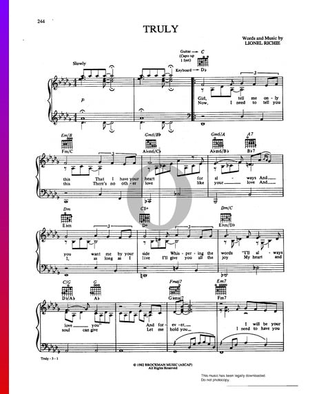 Truly Musik-Noten