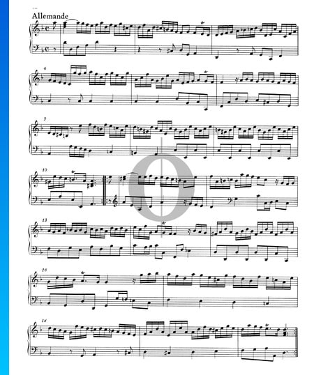 Suite D Minor, HWV 448: 2. Allemande Sheet Music