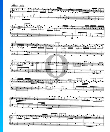 Suite d-Moll, HWV 448: 2. Allemande Musik-Noten
