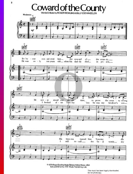 Coward Of The County Musik-Noten
