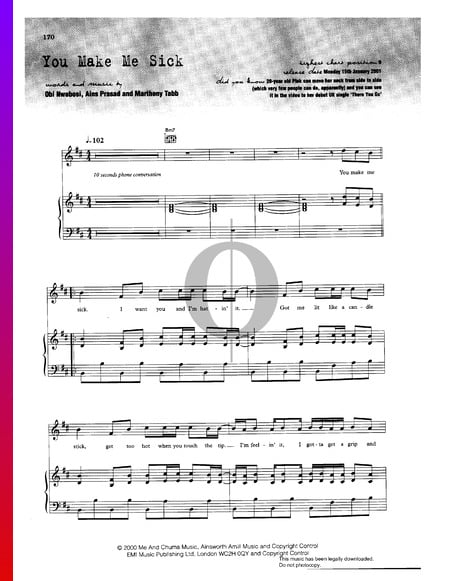 You Make Me Sick Musik-Noten