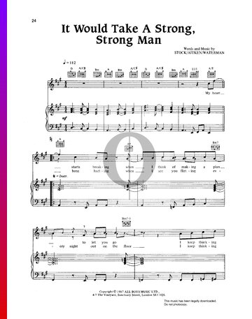 It Would Take A Strong, Strong Man Partitura