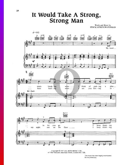 It Would Take A Strong, Strong Man Sheet Music